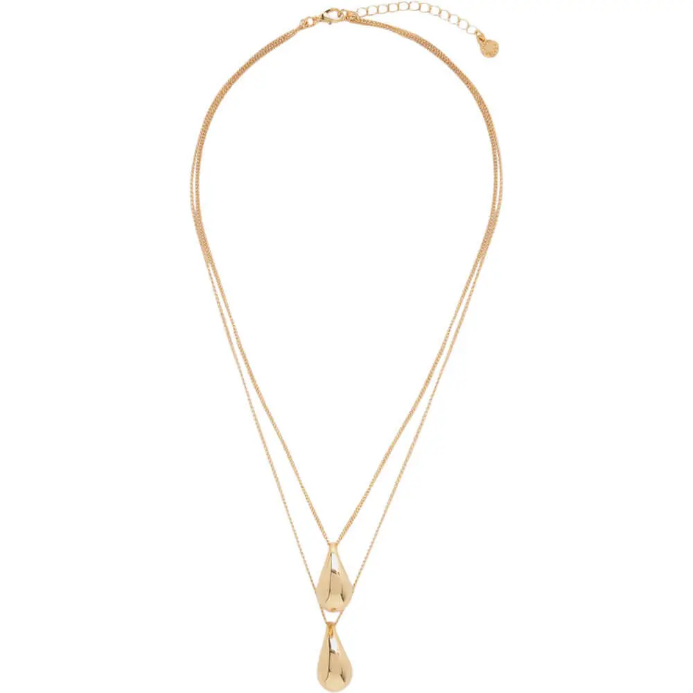 Mint Velvet Gold Tone Teardrop Layered Necklace